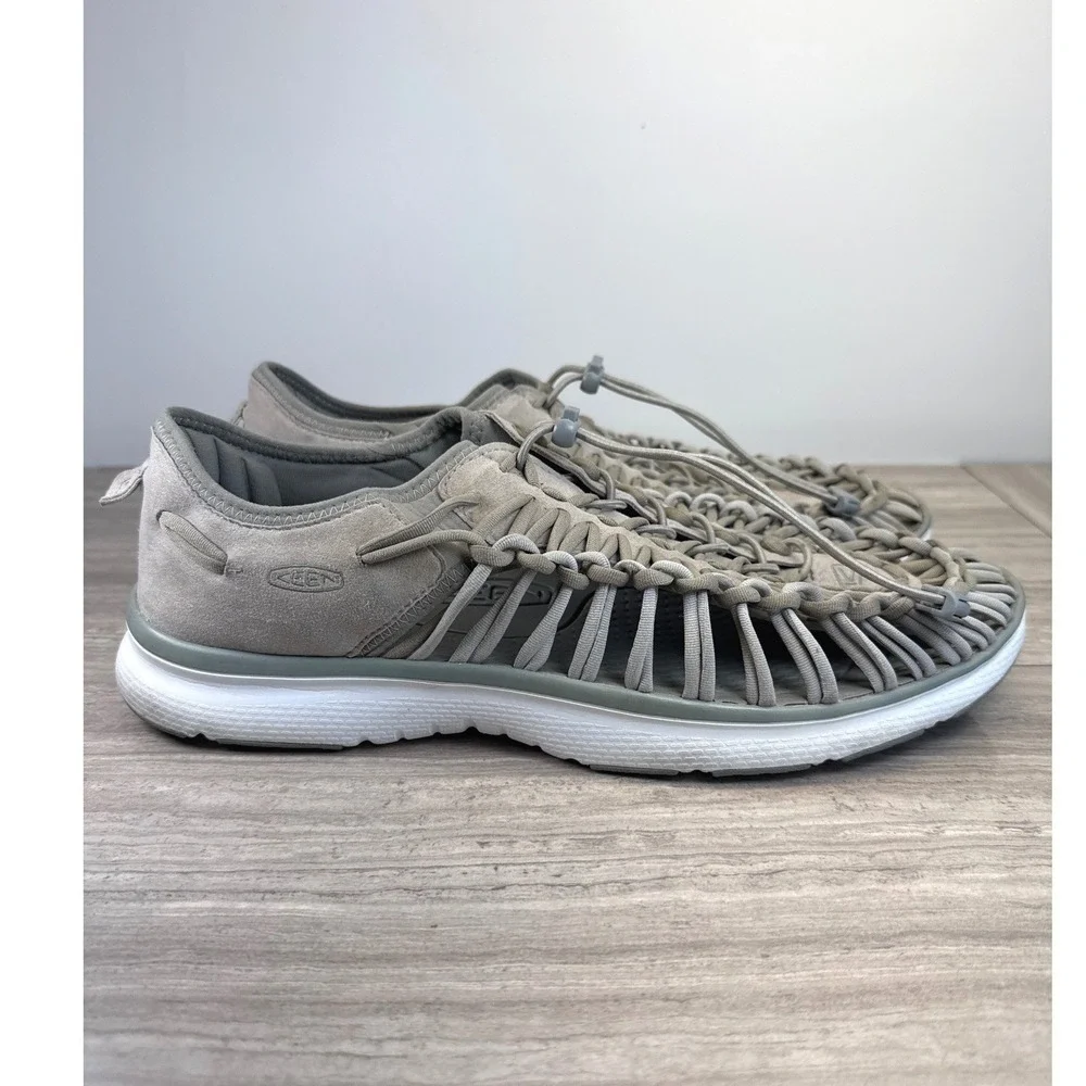 KEEN Uneek O2 Light Grey Braided Cord Sandals Men's Size 14 Gorpcore